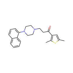 Cc1cc(C(=O)CCN2CCN(c3cccc4ccccc34)CC2)c(C)s1 ZINC000013861783