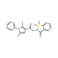 Cc1cc(C(=O)CN2C(=O)c3ccccc3S2(=O)=O)c(C)n1-c1ccccc1 ZINC000002629500