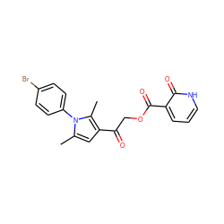 Cc1cc(C(=O)COC(=O)c2ccc[nH]c2=O)c(C)n1-c1ccc(Br)cc1 ZINC000008687752