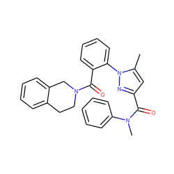 Cc1cc(C(=O)N(C)c2ccccc2)nn1-c1ccccc1C(=O)N1CCc2ccccc2C1 ZINC000029464989