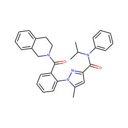 Cc1cc(C(=O)N(c2ccccc2)C(C)C)nn1-c1ccccc1C(=O)N1CCc2ccccc2C1 ZINC000029465010