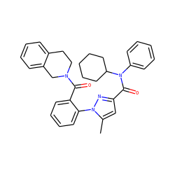 Cc1cc(C(=O)N(c2ccccc2)C2CCCCC2)nn1-c1ccccc1C(=O)N1CCc2ccccc2C1 ZINC000029465014