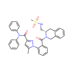 Cc1cc(C(=O)N(c2ccccc2)c2ccccc2)nn1-c1ccccc1C(=O)N1Cc2ccccc2C[C@H]1CNS(C)(=O)=O ZINC000029465060