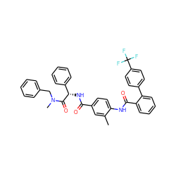 Cc1cc(C(=O)N[C@H](C(=O)N(C)Cc2ccccc2)c2ccccc2)ccc1NC(=O)c1ccccc1-c1ccc(C(F)(F)F)cc1 ZINC000049938317