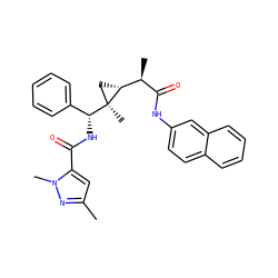 Cc1cc(C(=O)N[C@H](c2ccccc2)[C@@]2(C)C[C@@H]2[C@@H](C)C(=O)Nc2ccc3ccccc3c2)n(C)n1 ZINC000008019181