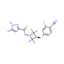 Cc1cc(C(=O)N[C@H]2C(C)(C)[C@H](Oc3ccc(C#N)c(Cl)c3)C2(C)C)nn1C ZINC000254128353