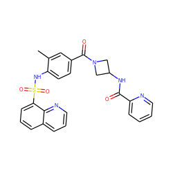 Cc1cc(C(=O)N2CC(NC(=O)c3ccccn3)C2)ccc1NS(=O)(=O)c1cccc2cccnc12 ZINC000169196869