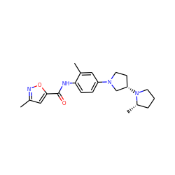 Cc1cc(C(=O)Nc2ccc(N3CC[C@H](N4CCC[C@@H]4C)C3)cc2C)on1 ZINC000059263903