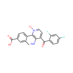 Cc1cc(C(=O)O)ccc1-c1c(N)c(C(=O)c2ccc(F)cc2F)cc[n+]1[O-] ZINC000043059356