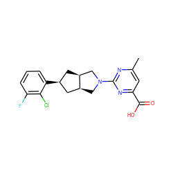 Cc1cc(C(=O)O)nc(N2C[C@H]3C[C@@H](c4cccc(F)c4Cl)C[C@H]3C2)n1 ZINC000473119916