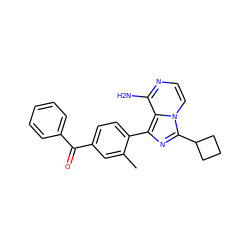 Cc1cc(C(=O)c2ccccc2)ccc1-c1nc(C2CCC2)n2ccnc(N)c12 ZINC000096168112