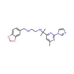 Cc1cc(C(C)(C)NCCNCc2ccc3c(c2)OCO3)nc(-n2ccnc2)n1 ZINC000034613977