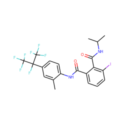 Cc1cc(C(F)(C(F)(F)F)C(F)(F)F)ccc1NC(=O)c1cccc(I)c1C(=O)NC(C)C ZINC000103286679