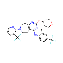 Cc1cc(C(F)(F)F)ccc1Nc1nc(OC2CCOCC2)nc2c1CCN(c1ncccc1C(F)(F)F)CC2 ZINC000148654296