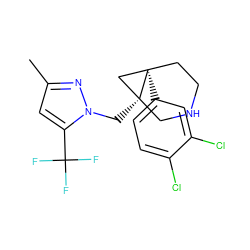 Cc1cc(C(F)(F)F)n(C[C@@]23CNCC[C@]2(c2ccc(Cl)c(Cl)c2)C3)n1 ZINC000072116597