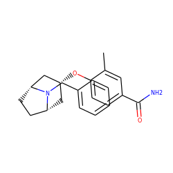 Cc1cc(C(N)=O)ccc1O[C@@H]1C[C@@H]2CC[C@H](C1)N2Cc1ccccc1 ZINC000101363787