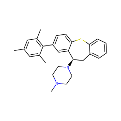 Cc1cc(C)c(-c2ccc3c(c2)[C@H](N2CCN(C)CC2)Cc2ccccc2S3)c(C)c1 ZINC000064549323