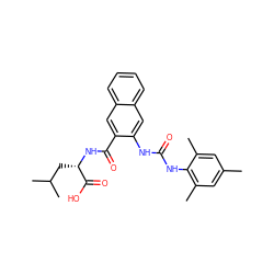 Cc1cc(C)c(NC(=O)Nc2cc3ccccc3cc2C(=O)N[C@@H](CC(C)C)C(=O)O)c(C)c1 ZINC000035921392