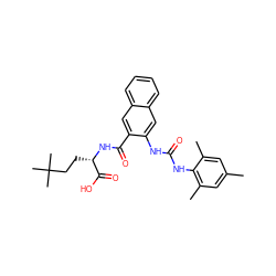 Cc1cc(C)c(NC(=O)Nc2cc3ccccc3cc2C(=O)N[C@@H](CCC(C)(C)C)C(=O)O)c(C)c1 ZINC000040916866