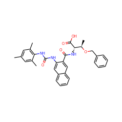 Cc1cc(C)c(NC(=O)Nc2cc3ccccc3cc2C(=O)N[C@H](C(=O)O)[C@@H](C)OCc2ccccc2)c(C)c1 ZINC000044418927