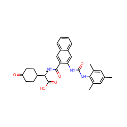 Cc1cc(C)c(NC(=O)Nc2cc3ccccc3cc2C(=O)N[C@H](C(=O)O)C2CCC(=O)CC2)c(C)c1 ZINC000040900459