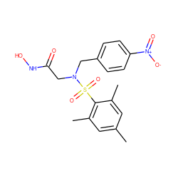 Cc1cc(C)c(S(=O)(=O)N(CC(=O)NO)Cc2ccc([N+](=O)[O-])cc2)c(C)c1 ZINC000013808283