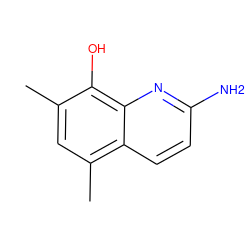 Cc1cc(C)c2ccc(N)nc2c1O ZINC000000235876