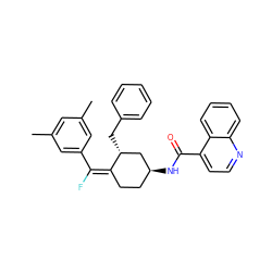 Cc1cc(C)cc(/C(F)=C2/CC[C@H](NC(=O)c3ccnc4ccccc34)C[C@H]2Cc2ccccc2)c1 ZINC000036323815