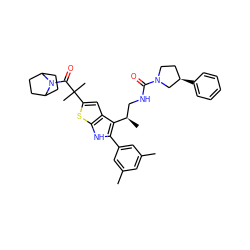 Cc1cc(C)cc(-c2[nH]c3sc(C(C)(C)C(=O)N4C5CCC4CC5)cc3c2[C@H](C)CNC(=O)N2CC[C@@H](c3ccccc3)C2)c1 ZINC000028961409