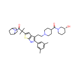 Cc1cc(C)cc(-c2[nH]c3sc(C(C)(C)C(=O)N4C5CCC4CC5)cc3c2CCN2CCC(C(=O)N3CCC[C@@H](O)C3)CC2)c1 ZINC000028961683