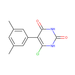 Cc1cc(C)cc(-c2c(Cl)[nH]c(=O)[nH]c2=O)c1 ZINC000014972758