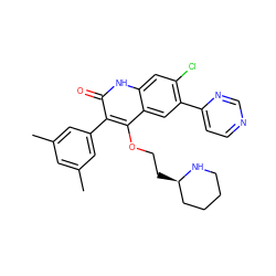 Cc1cc(C)cc(-c2c(OCC[C@@H]3CCCCN3)c3cc(-c4ccncn4)c(Cl)cc3[nH]c2=O)c1 ZINC000071329847