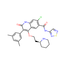 Cc1cc(C)cc(-c2c(OCC[C@@H]3CCCCN3)c3cc(C(=O)Nc4cnsn4)c(Cl)cc3[nH]c2=O)c1 ZINC000027518265