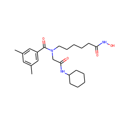 Cc1cc(C)cc(C(=O)N(CCCCCC(=O)NO)CC(=O)NC2CCCCC2)c1 ZINC001772641885