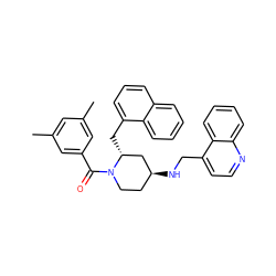 Cc1cc(C)cc(C(=O)N2CC[C@H](NCc3ccnc4ccccc34)C[C@H]2Cc2cccc3ccccc23)c1 ZINC000026829343