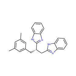 Cc1cc(C)cc(C[C@@H](Cc2nc3ccccc3[nH]2)c2nc3ccccc3[nH]2)c1 ZINC000000852953