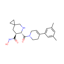 Cc1cc(C)cc(C2=CCN(C(=O)[C@H]3NCC4(CC4)C[C@@H]3C(=O)NO)CC2)c1 ZINC000029037884