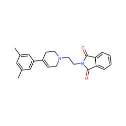 Cc1cc(C)cc(C2=CCN(CCN3C(=O)c4ccccc4C3=O)CC2)c1 ZINC000169335052