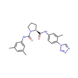 Cc1cc(C)cc(NC(=O)N2CCC[C@H]2C(=O)Nc2ccc(-n3cnnn3)c(C)c2)c1 ZINC000001343099