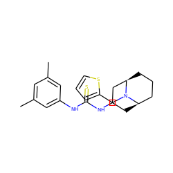 Cc1cc(C)cc(NC(=S)NC2C[C@@H]3CCC[C@H](C2)N3Cc2cccs2)c1 ZINC000008685972