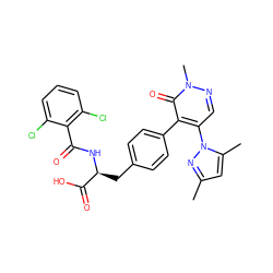 Cc1cc(C)n(-c2cnn(C)c(=O)c2-c2ccc(C[C@H](NC(=O)c3c(Cl)cccc3Cl)C(=O)O)cc2)n1 ZINC000029127604