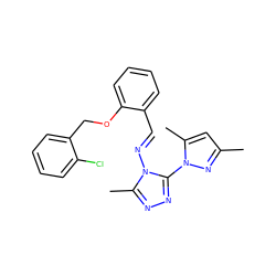 Cc1cc(C)n(-c2nnc(C)n2/N=C/c2ccccc2OCc2ccccc2Cl)n1 ZINC000001118112