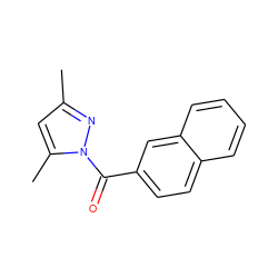 Cc1cc(C)n(C(=O)c2ccc3ccccc3c2)n1 ZINC000005697913