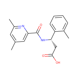 Cc1cc(C)nc(C(=O)N[C@@H](CC(=O)O)c2ccccc2C)c1 ZINC000223503143