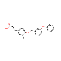 Cc1cc(CCC(=O)O)ccc1OCc1cccc(Oc2ccccc2)c1 ZINC000059714787