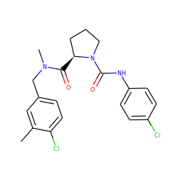 Cc1cc(CN(C)C(=O)[C@H]2CCCN2C(=O)Nc2ccc(Cl)cc2)ccc1Cl ZINC000040865394