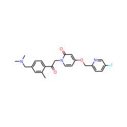 Cc1cc(CN(C)C)ccc1C(=O)Cn1ccc(OCc2ccc(F)cn2)cc1=O ZINC000169711393