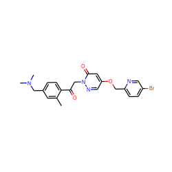 Cc1cc(CN(C)C)ccc1C(=O)Cn1ncc(OCc2ccc(Br)cn2)cc1=O ZINC000169711468