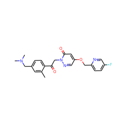 Cc1cc(CN(C)C)ccc1C(=O)Cn1ncc(OCc2ccc(F)cn2)cc1=O ZINC000169711451
