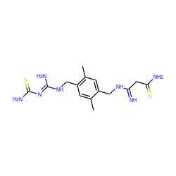 Cc1cc(CN/C(N)=N/C(N)=S)c(C)cc1CNC(=N)CC(N)=S ZINC000026499178